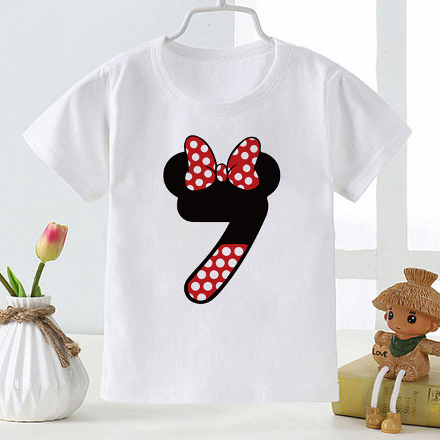 Koszula dla chłopców i dziewczynek z motywem kreskówkowym Disney Myszka Minnie z numerami od 0 do 9 dla dzieci - Top T-shirt Harajuku Baby - Wianko - 9