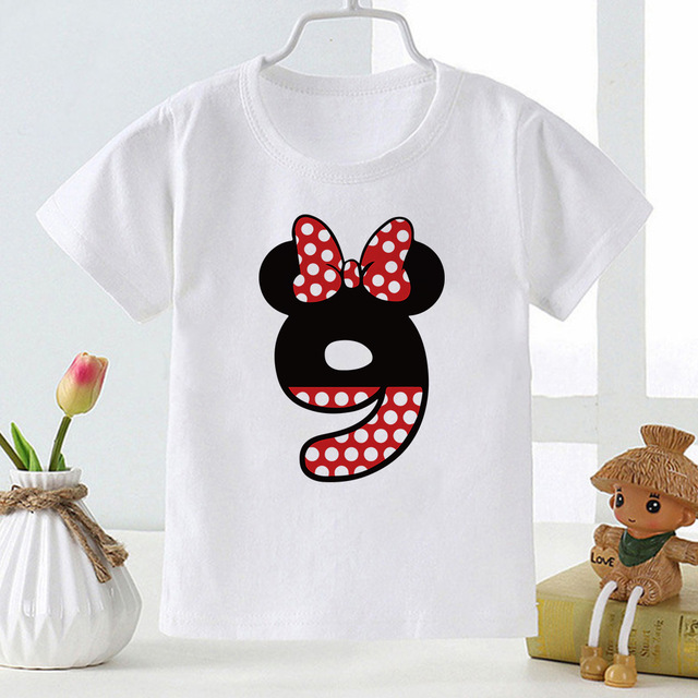 Koszula dla chłopców i dziewczynek z motywem kreskówkowym Disney Myszka Minnie z numerami od 0 do 9 dla dzieci - Top T-shirt Harajuku Baby - Wianko - 11