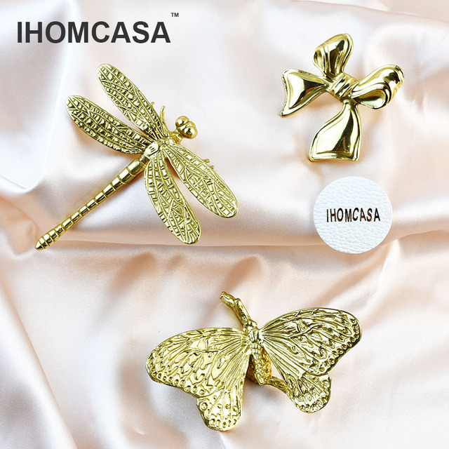 Klamka meblowa mosiężna w kształcie motyla, do szuflad i szafek - Uchwyt szafek Dragonfly/kształt motyla - Wianko - 8