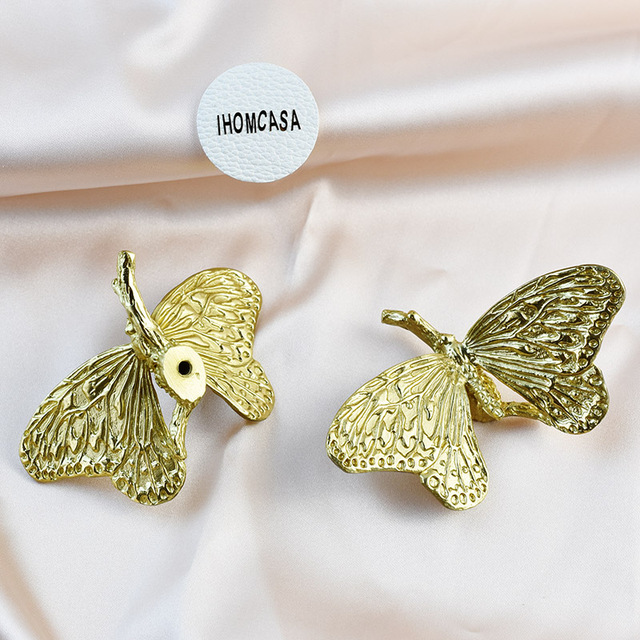 Klamka meblowa mosiężna w kształcie motyla, do szuflad i szafek - Uchwyt szafek Dragonfly/kształt motyla - Wianko - 10
