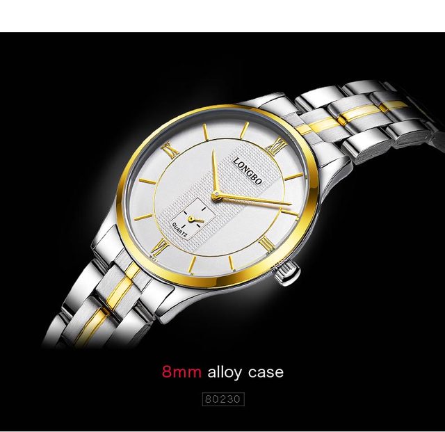 Mężczyźni zegarek kwarcowy marki Top Quality - stalowy pasek, ultra-cienki (80230) - Wianko - 7