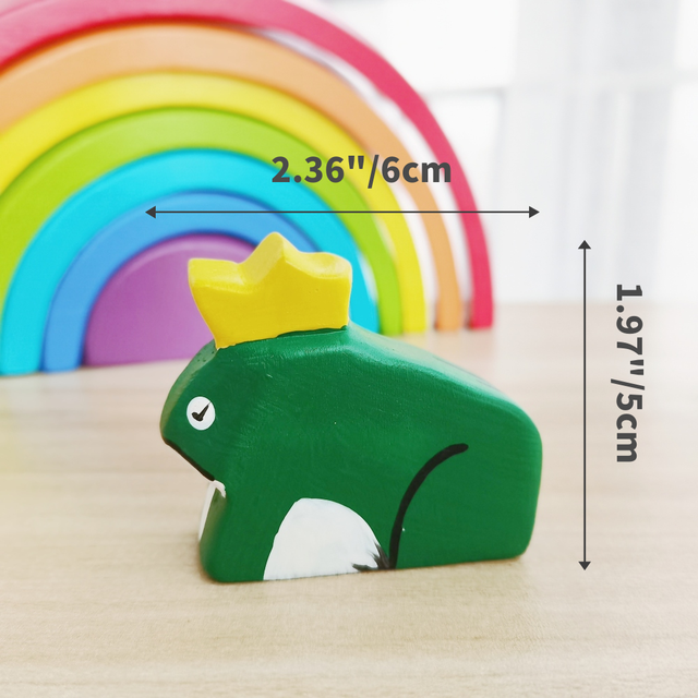 Duże drewniane zwierzęta Montessori Handmade dla dzieci - rysunek, ekologiczne zabawki edukacyjne - Wianko - 5