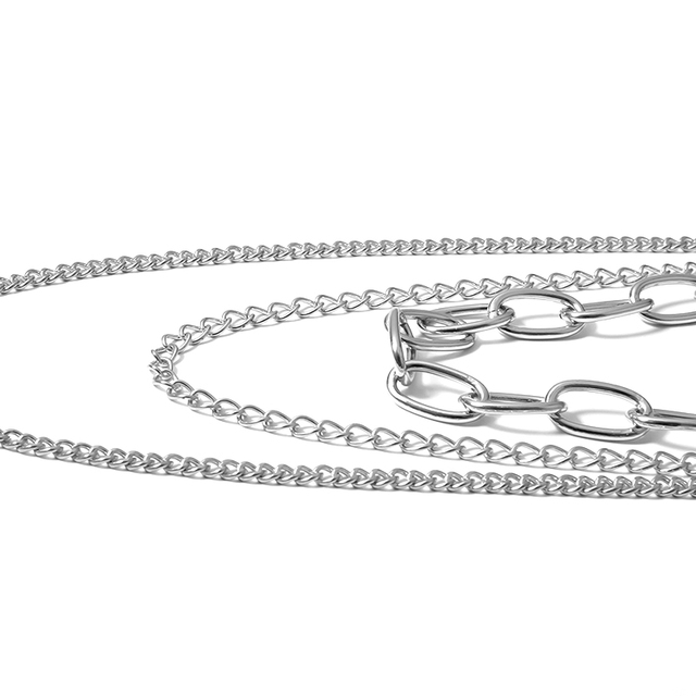 Pojedynczy/trzywarstwowy pasek breloczek męski lub damski z modnym łańcuchem talii i metalowymi dodatkami - Wianko - 35