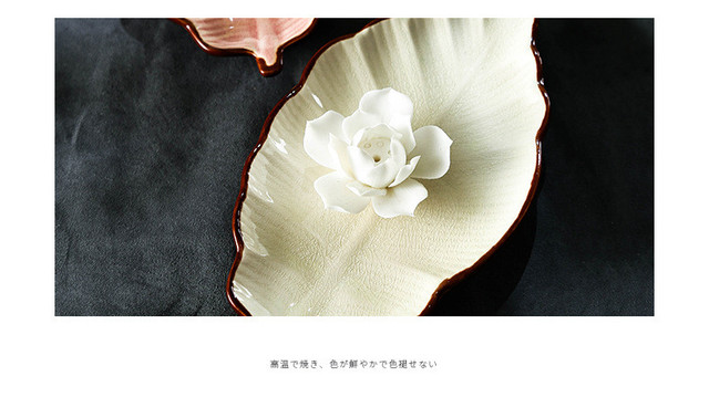 Ceramiczne naczynia w kształcie liścia dla przekąsek i sosów, talerz sushi i taca - Wianko - 5
