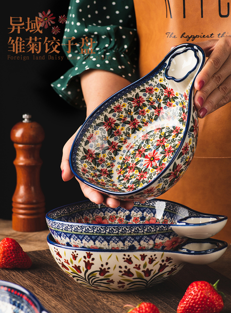 Egzotyczny ceramiczny talerz kluski Daisy - nowa polska zastawa stołowa 8 Cal - Wianko - 1