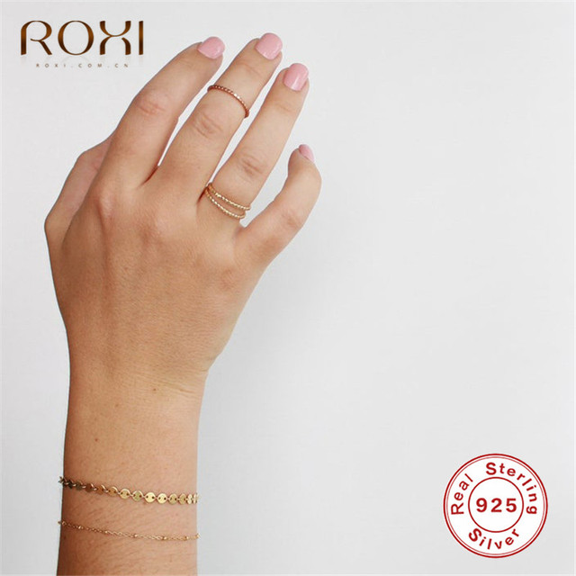Pierścionek ROXI 925 srebro Slim układanie zroszony obrączka wieczność łączenia biżuteria - Wianko - 3