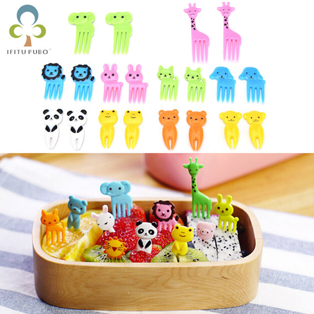 Mini widelec do owoców - 10 sztuk zwierząt - dekoracyjne i kreatywne naczynie dla dzieci - LXX - Wianko - 3