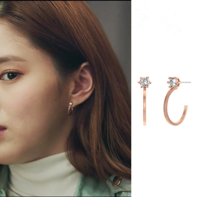 Kolczyki sztyft - 30 stylów proste dla kobiet inspirowane koreańskimi dramatami, noszone przez Kim Hee Ae i Han So Hee - Wianko - 3