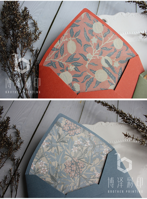 Koperty ślubne Retro kwiat w stylu europejskim, 4 szt./paczka, 115mm x 160mm, luksusowe, z podszewką, idealne do kart Scrapbooking - Wianko - 4