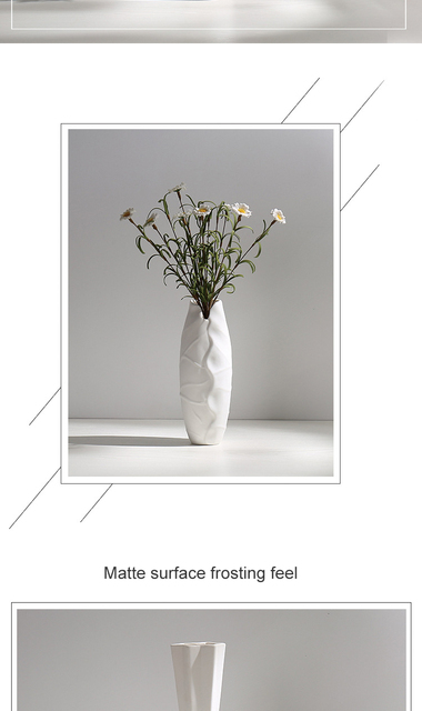 Biały minimalistyczny wazon ceramiczny z liny konopnej do suszonych kwiatów - dekoracyjne rzemiosło wnętrz - Wianko - 4