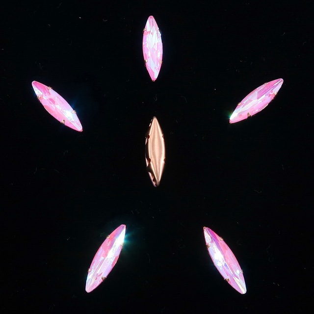Konkowe kształty oka złotego pazura 50 sztuk/p zestaw 4*15mm koralików z galaretkowym cukrem i szklanymi kryształami AB do DIY odzieży - Wianko - 28