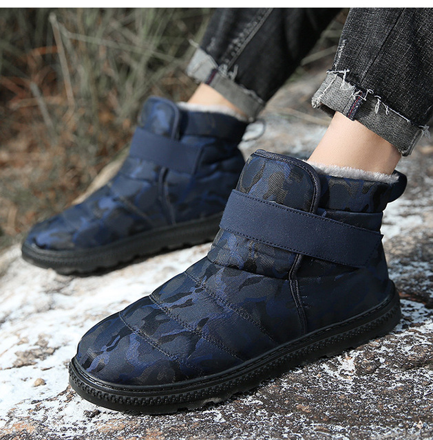 Męskie buty zimowe z ciepłym futrem, platformą i oddychającą wodoodporną konstrukcją - Wianko - 9