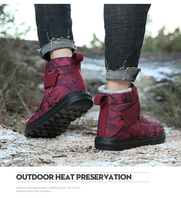 Męskie buty zimowe z ciepłym futrem, platformą i oddychającą wodoodporną konstrukcją - Wianko - 16