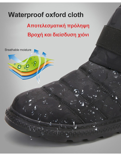 Męskie buty zimowe z ciepłym futrem, platformą i oddychającą wodoodporną konstrukcją - Wianko - 4