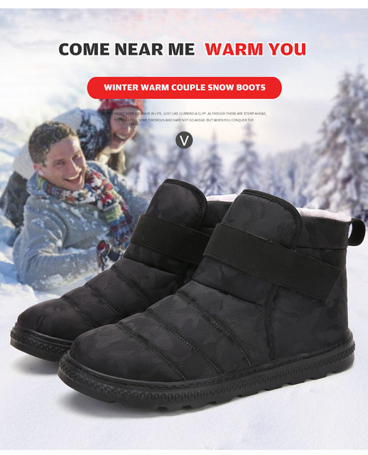 Męskie buty zimowe z ciepłym futrem, platformą i oddychającą wodoodporną konstrukcją - Wianko - 1