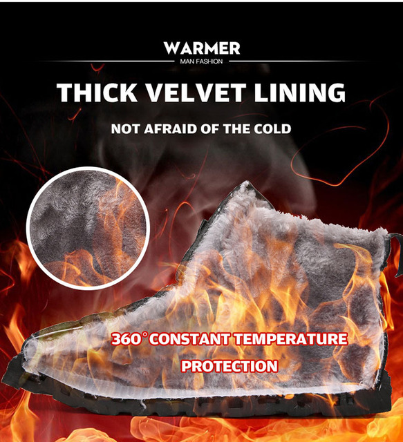 Męskie buty zimowe z ciepłym futrem, platformą i oddychającą wodoodporną konstrukcją - Wianko - 2