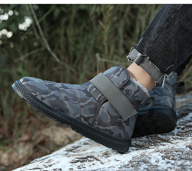 Męskie buty zimowe z ciepłym futrem, platformą i oddychającą wodoodporną konstrukcją - Wianko - 13