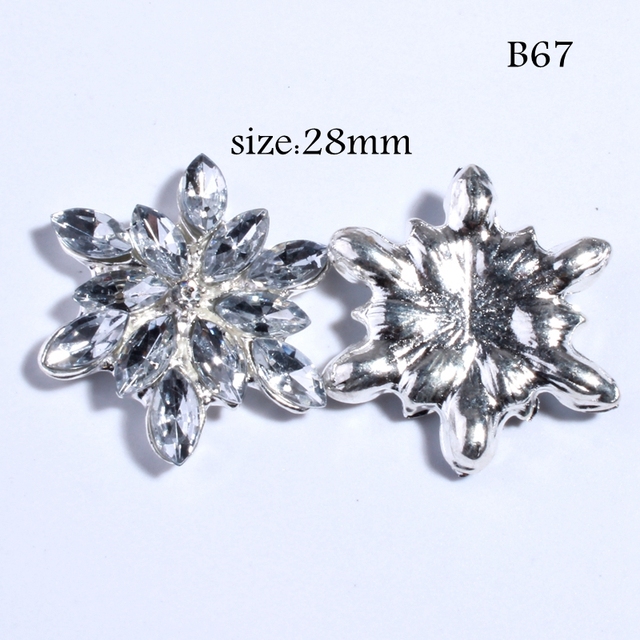 Guziki 28 mm Bling Rhinestone - 10 sztuk wysokiej jakości dekoracje butów kryształowy stop Wedding dom - Wianko - 2