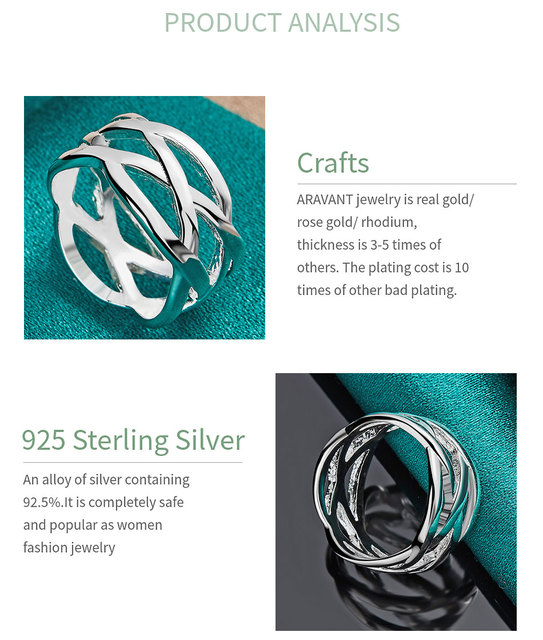 Pierścień ze srebra próby 925 o geometrycznym wzorze dla kobiet - moda ślubna oraz akcesorium biżuteryjne - Wianko - 13