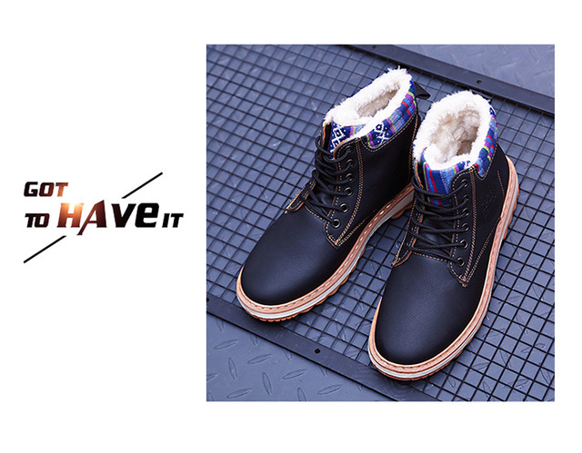 Męskie buty zimowe Martin PU, wodoodporne, wysokie, ciepłe, odporna na zewnątrz odzież, obuwie górskie - Wianko - 13