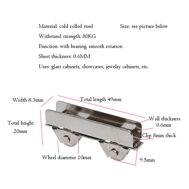 Rolki do drzwi przesuwnych - zestaw 8 sztuk 8mm szklane koła z łożyskiem - Wianko - 6