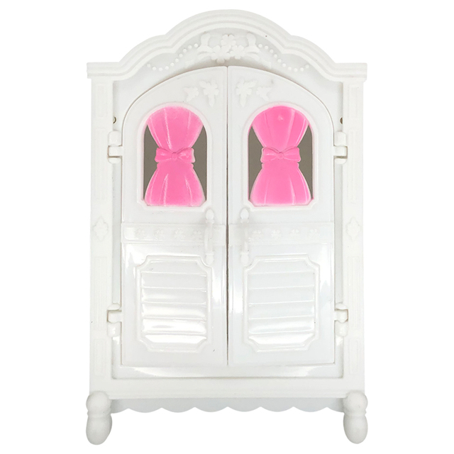 NK Lalka akcesoria mody - biała plastikowa Mini szafa Barbie + salon, domek, zabawki DZ - Wianko - 2
