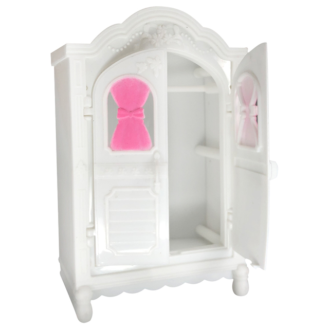 NK Lalka akcesoria mody - biała plastikowa Mini szafa Barbie + salon, domek, zabawki DZ - Wianko - 3
