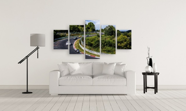 Plakat artystyczny Nurburgring Rally Road z samochodem sportowym - krajobrazowe zdjęcia na płótnie (5 sztuk) - dekoracja wnętrza domu - Wianko - 3