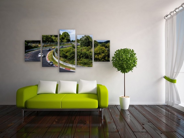 Plakat artystyczny Nurburgring Rally Road z samochodem sportowym - krajobrazowe zdjęcia na płótnie (5 sztuk) - dekoracja wnętrza domu - Wianko - 7