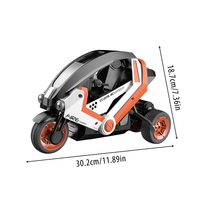 Motocykl RC skala 1:10 z reflektorami LED i pilotem 2.4GHz - pojazd terenowy ATV do driftu z 3 kołami - Wianko - 3
