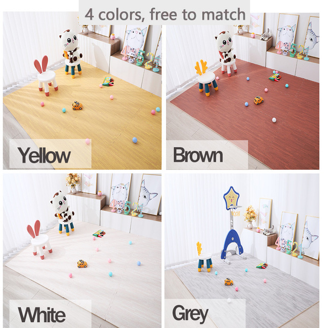 Mata do zabawy dla dzieci - płytki blokujące podłogi, pianki Eva, drewniane ziarna, wymiary 30x30cm - Wianko - 37