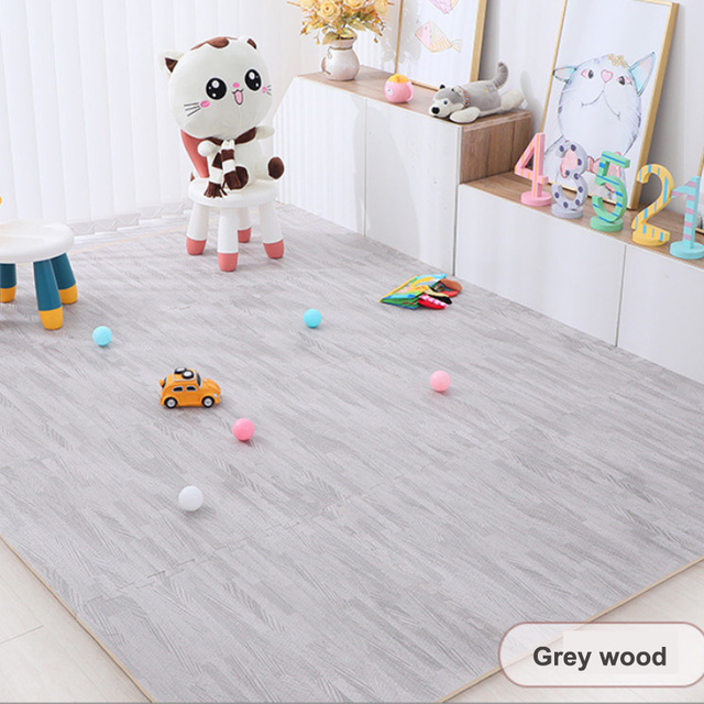 Mata do zabawy dla dzieci - płytki blokujące podłogi, pianki Eva, drewniane ziarna, wymiary 30x30cm - Wianko - 45
