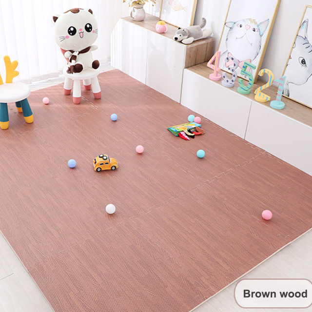 Mata do zabawy dla dzieci - płytki blokujące podłogi, pianki Eva, drewniane ziarna, wymiary 30x30cm - Wianko - 43