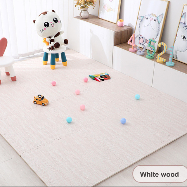 Mata do zabawy dla dzieci - płytki blokujące podłogi, pianki Eva, drewniane ziarna, wymiary 30x30cm - Wianko - 44