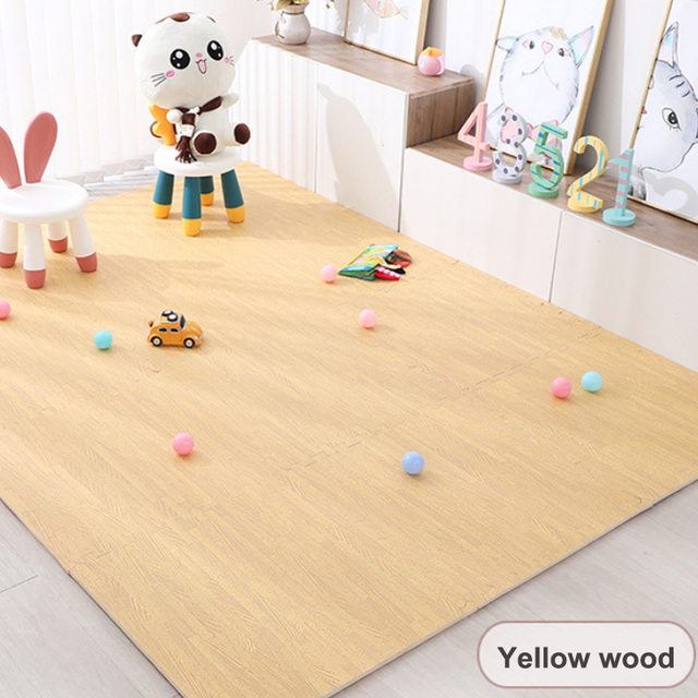 Mata do zabawy dla dzieci - płytki blokujące podłogi, pianki Eva, drewniane ziarna, wymiary 30x30cm - Wianko - 42