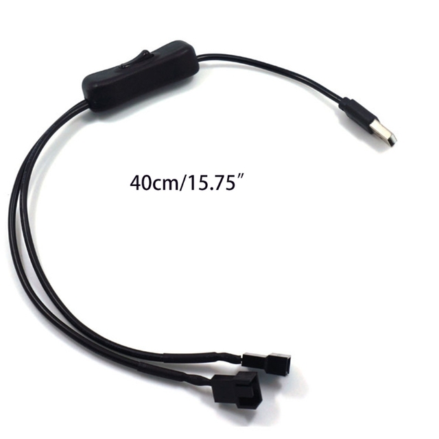 Adapter kabel zasilający wentylator obudowy 3-Pin / 4-Pin PWM USB 5V z przełącznikiem On/Off - Wianko - 8