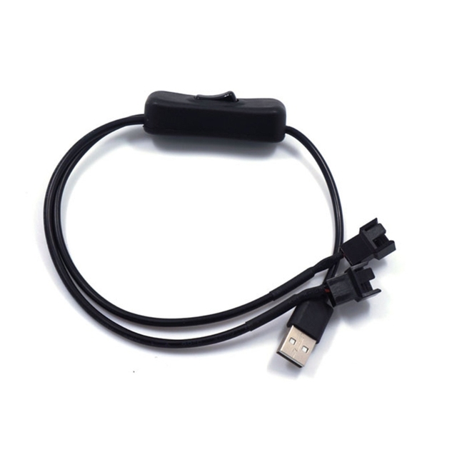 Adapter kabel zasilający wentylator obudowy 3-Pin / 4-Pin PWM USB 5V z przełącznikiem On/Off - Wianko - 5