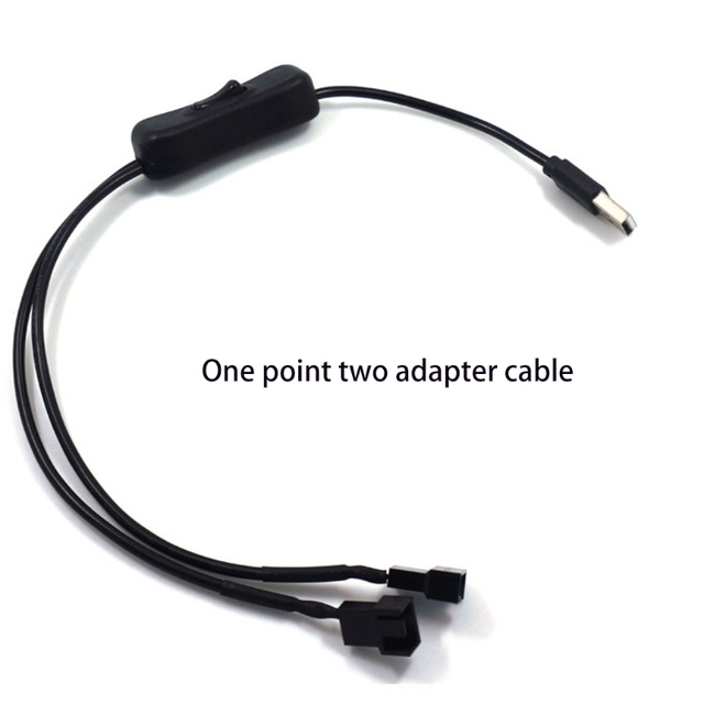 Adapter kabel zasilający wentylator obudowy 3-Pin / 4-Pin PWM USB 5V z przełącznikiem On/Off - Wianko - 1