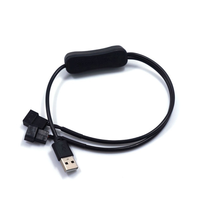 Adapter kabel zasilający wentylator obudowy 3-Pin / 4-Pin PWM USB 5V z przełącznikiem On/Off - Wianko - 7