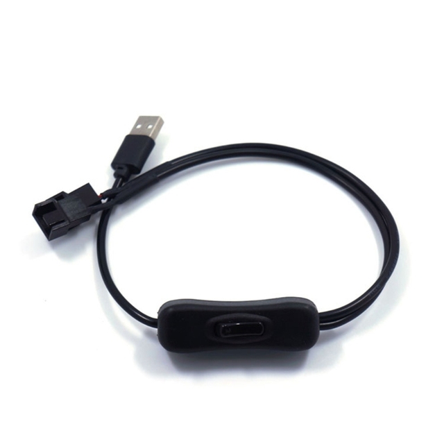 Adapter kabel zasilający wentylator obudowy 3-Pin / 4-Pin PWM USB 5V z przełącznikiem On/Off - Wianko - 6