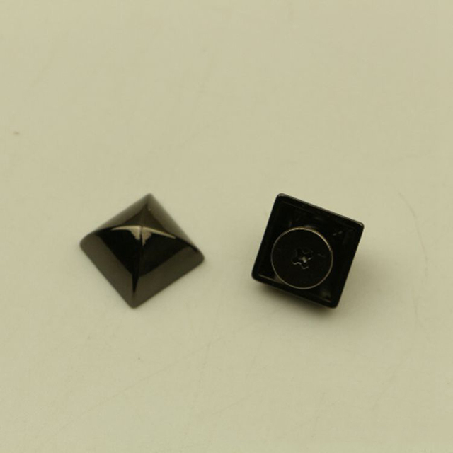 10/12mm czarna nitka dekoracyjna z kwadratową piramidą, ozdobiona skórzaną klamrą i metalowym łukiem - zestaw 10 sztuk - Wianko - 10