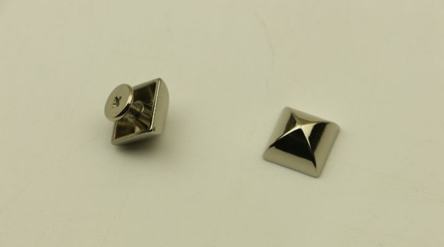 10/12mm czarna nitka dekoracyjna z kwadratową piramidą, ozdobiona skórzaną klamrą i metalowym łukiem - zestaw 10 sztuk - Wianko - 7