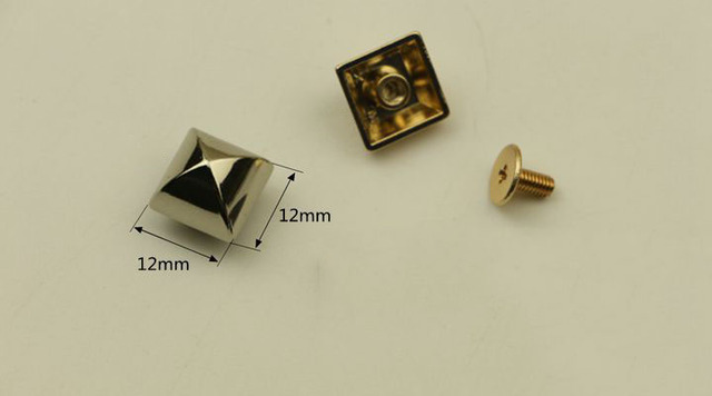 10/12mm czarna nitka dekoracyjna z kwadratową piramidą, ozdobiona skórzaną klamrą i metalowym łukiem - zestaw 10 sztuk - Wianko - 4