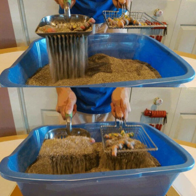 Nowość! Durszlak do kociego żwirku Metal Kitten Sand Cleaner - łopatka do czyszczenia kuwety dla zwierząt - Wianko - 14
