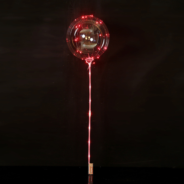Lekki balon LED z uchwytem i kijem, przezroczyste balony świecące z helem - dekoracje na ślubną imprezę urodzinową - Wianko - 13