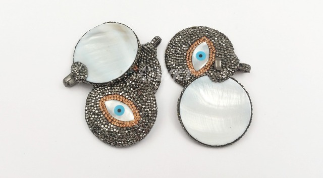 Wisiorek oko proroka z kryształkami w stylu Pave - WT-NP367 WKT - Wianko - 6