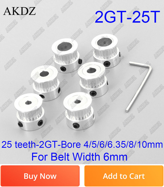 Koło rozrządu 16 zębów 2GT, otwór 3.175/4/5/6/6.35mm do pasów synchronicznych GT2, szerokość 6mm/10/15mm, mały luz - Wianko - 6