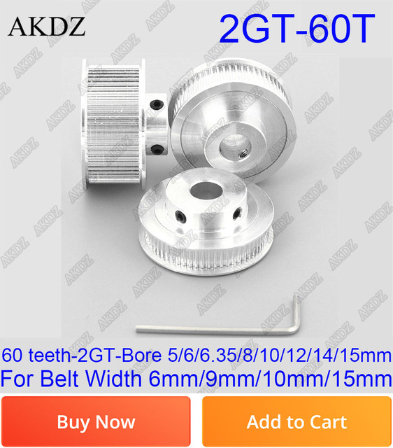 Koło rozrządu 16 zębów 2GT, otwór 3.175/4/5/6/6.35mm do pasów synchronicznych GT2, szerokość 6mm/10/15mm, mały luz - Wianko - 14