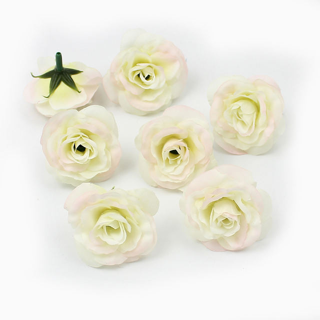 10 sztuk różowych sztucznych kwiatów główkowych HUADODO z jedwabiu 4cm do dekoracji domu, ogrodu i ślubnych DIY - Wianko - 8