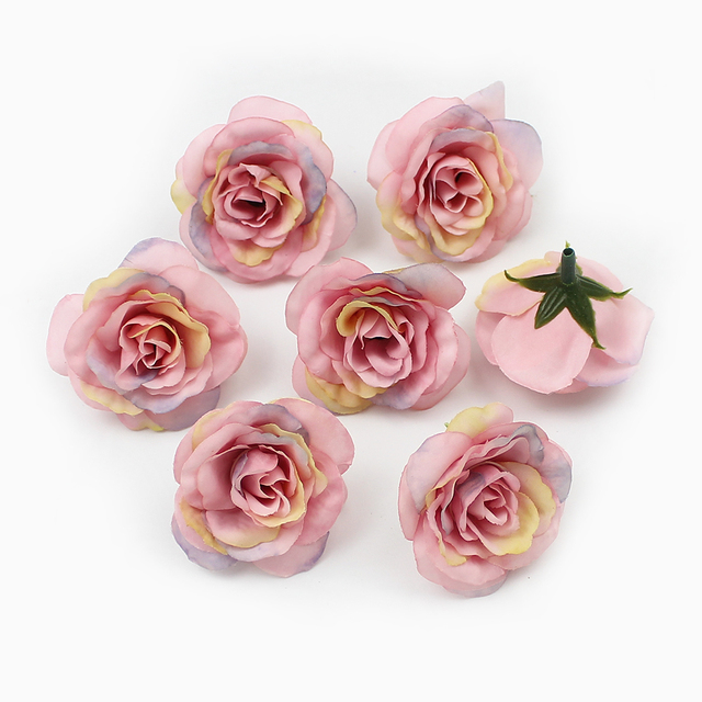10 sztuk różowych sztucznych kwiatów główkowych HUADODO z jedwabiu 4cm do dekoracji domu, ogrodu i ślubnych DIY - Wianko - 13